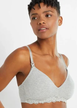 Femme bonprix Maternité|Lingerie Coton|Lot de 2 soutiens-gorge d'allaitement sans armatures avec coton