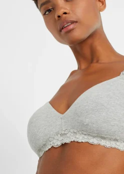 Femme bonprix Maternité|Lingerie Coton|Lot de 2 soutiens-gorge d'allaitement sans armatures avec coton