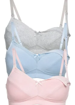 bonprix Lot de 3 soutiens-gorge d'allaitement coton sans armatures|Femme Grands Bonnets D-H|Maternité