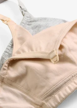 Femme bonprix Maternité|Lingerie Coton|Lot de 2 soutiens-gorge d’allaitement coton sans armatures
