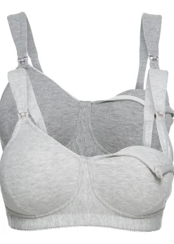 Femme bonprix Grands Bonnets D-H|Maternité|Lot de 2 soutiens-gorge d’allaitement coton sans armatures