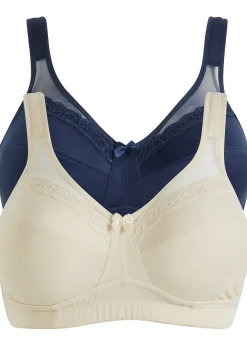 bonprix Lot de 2 soutiens-gorge grand maintien sans armatures, bretelles rembourrées|Femme Soutiens-Gorge