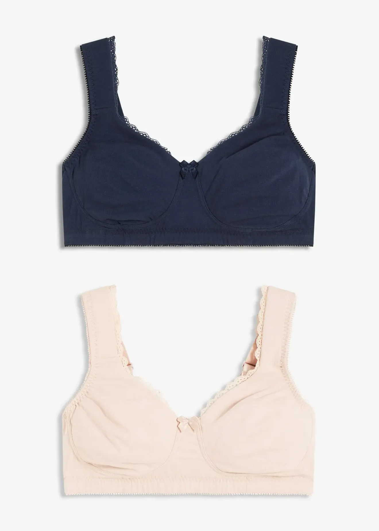 bonprix Lot de 2 soutiens-gorge minimiseurs moulés coton, sans armatures|Femme Grands Bonnets D-H|Basiques