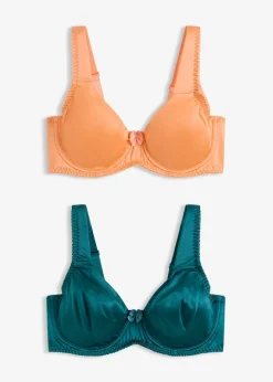bonprix Lot de 2 soutiens-gorge moulés à armatures en matière brillante|Femme Soutiens-Gorge