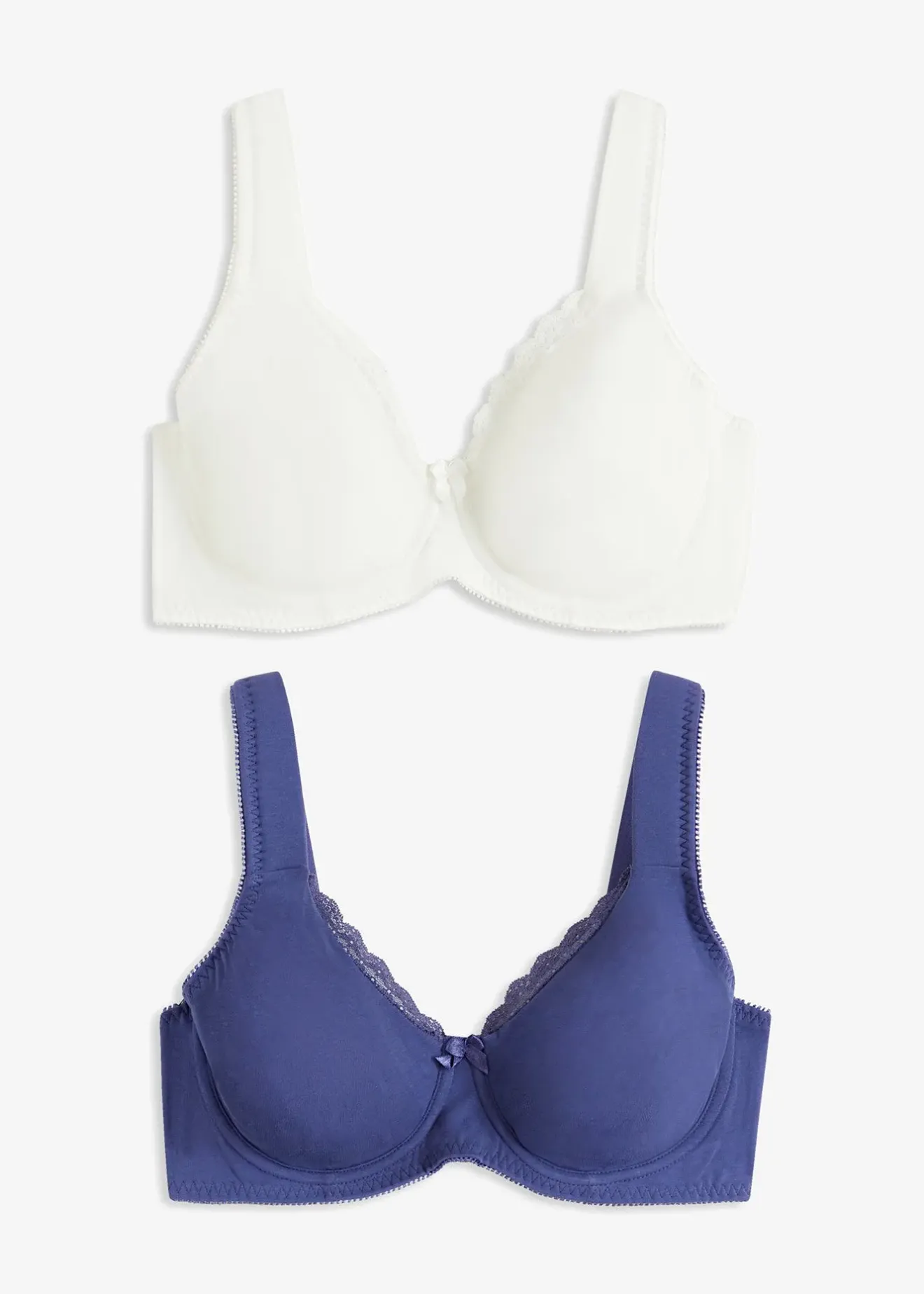 bonprix Lot de 2 soutiens-gorge moulés à armatures, non rembourrés|Femme Grands Bonnets D-H|Lingerie Coton