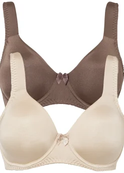 bonprix Lot de 2 soutiens-gorge moulés à armatures en matière brillante|Femme Soutiens-Gorge