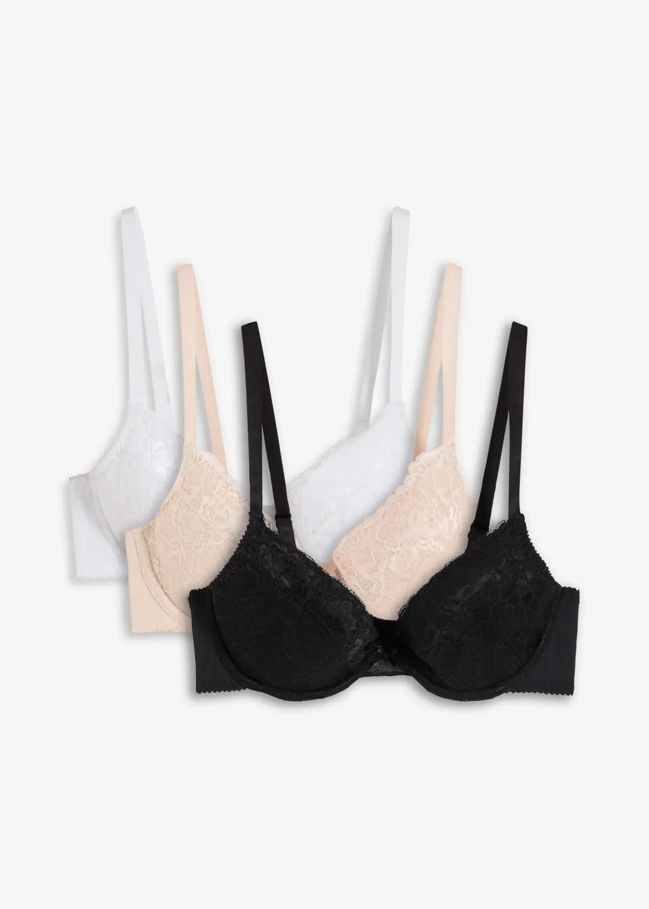 bonprix Lot de 3 soutiens-gorge push-up avec dentelle|Femme Dessous|Soutiens-Gorge