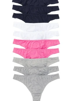 bonprix Lot de 10 strings|Femme Basiques|Lingerie Coton