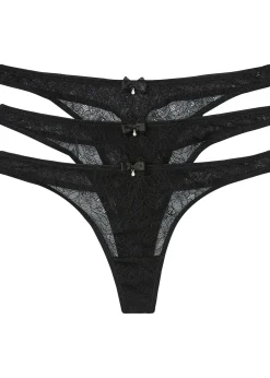 bonprix Lot de 3 strings en dentelle|Femme Dessous|Bas