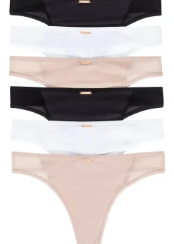 bonprix Lot de 6 strings en microfibre Feel Comfort|Femme Basiques|Sous-Vêtements Sport