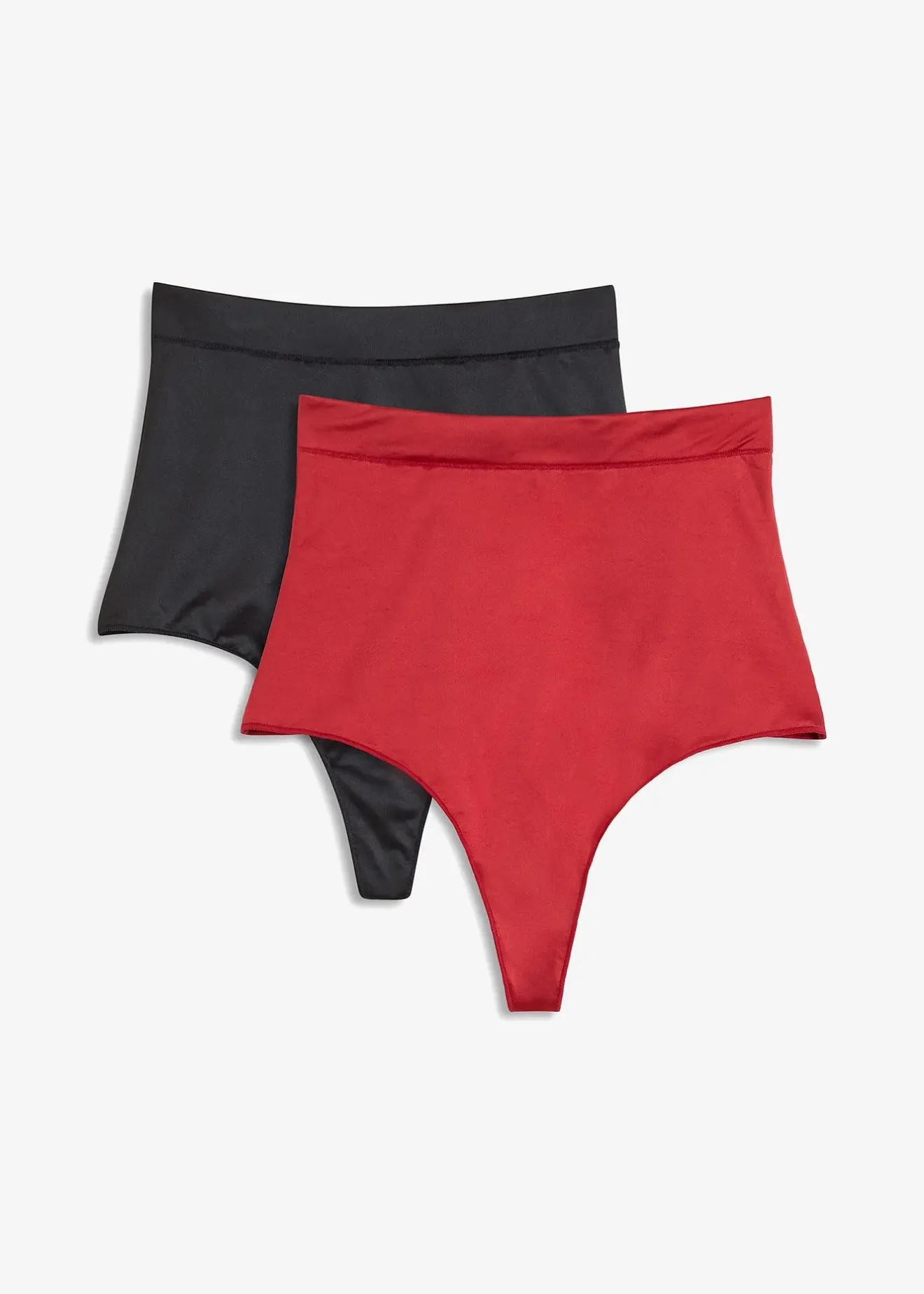 bonprix Lot de 2 strings sculptants en matière brillante, maintien léger|Femme Lingerie Sculptante|Bas