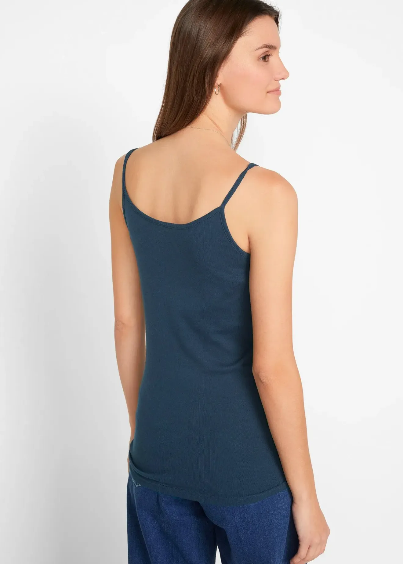 Femme bonprix Tricots De Peau|Basiques|Lot de 3 tops à bretelles spaghetti 100% coton