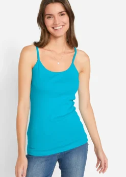 Femme bonprix Tricots De Peau|Basiques|Lot de 3 tops à bretelles spaghetti 100% coton