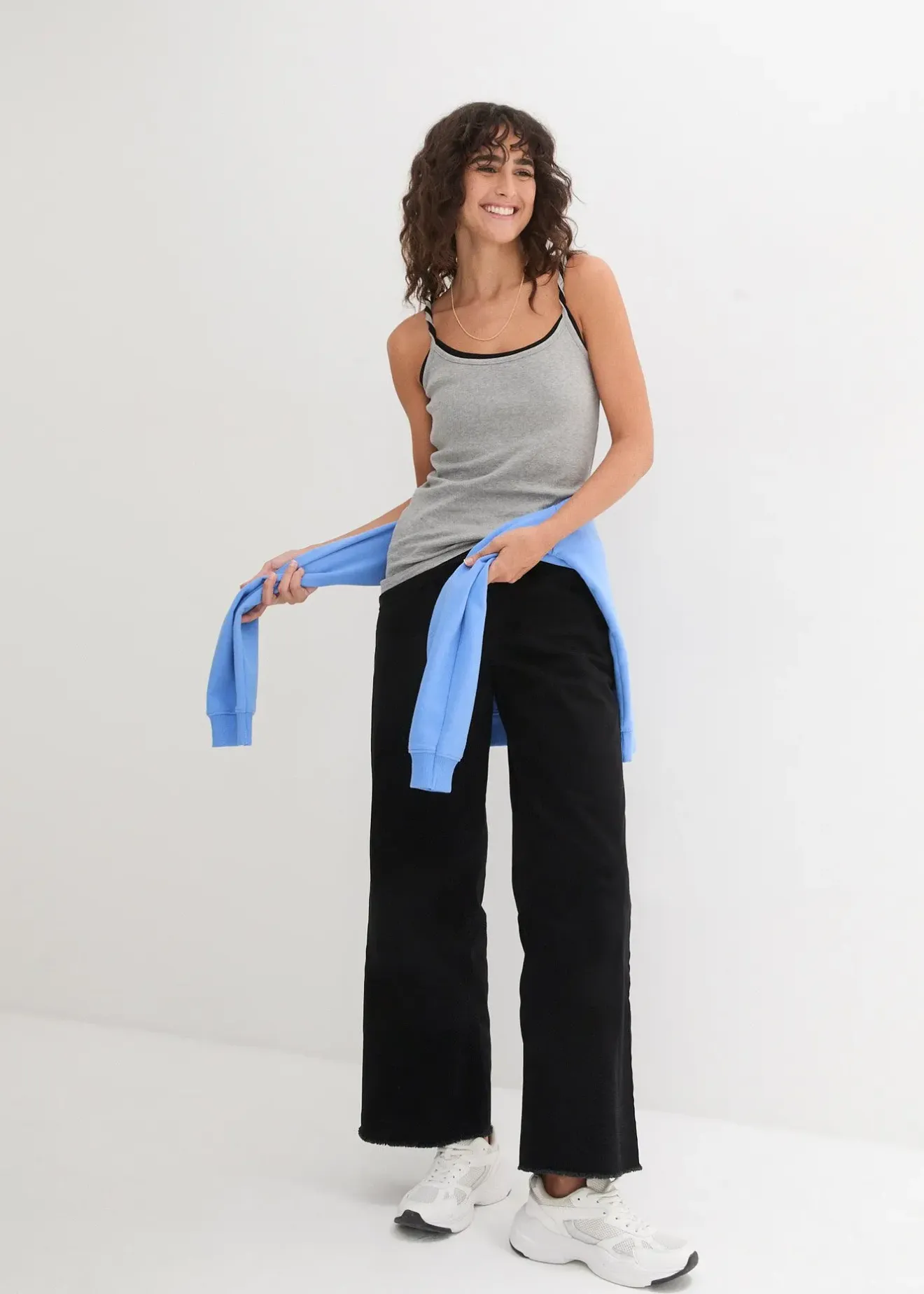 Femme bonprix Tricots De Peau|Basiques|Lot de 3 tops à bretelles spaghetti 100% coton