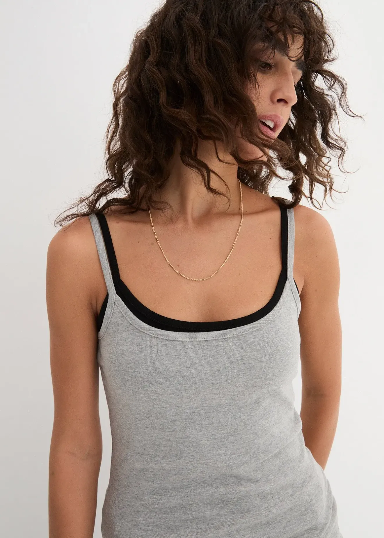 Femme bonprix Tricots De Peau|Basiques|Lot de 3 tops à bretelles spaghetti 100% coton