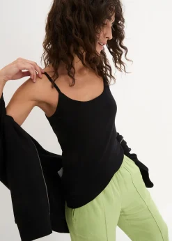 bonprix Lot de 3 tops à bretelles spaghetti 100% coton|Femme Tricots De Peau|Basiques