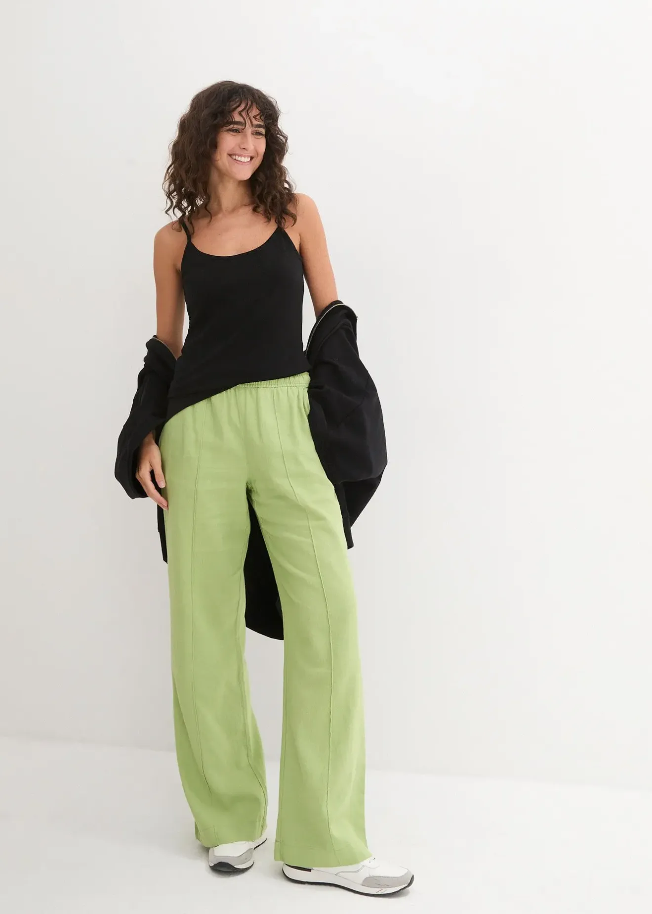 bonprix Lot de 3 tops à bretelles spaghetti 100% coton|Femme Tricots De Peau|Basiques