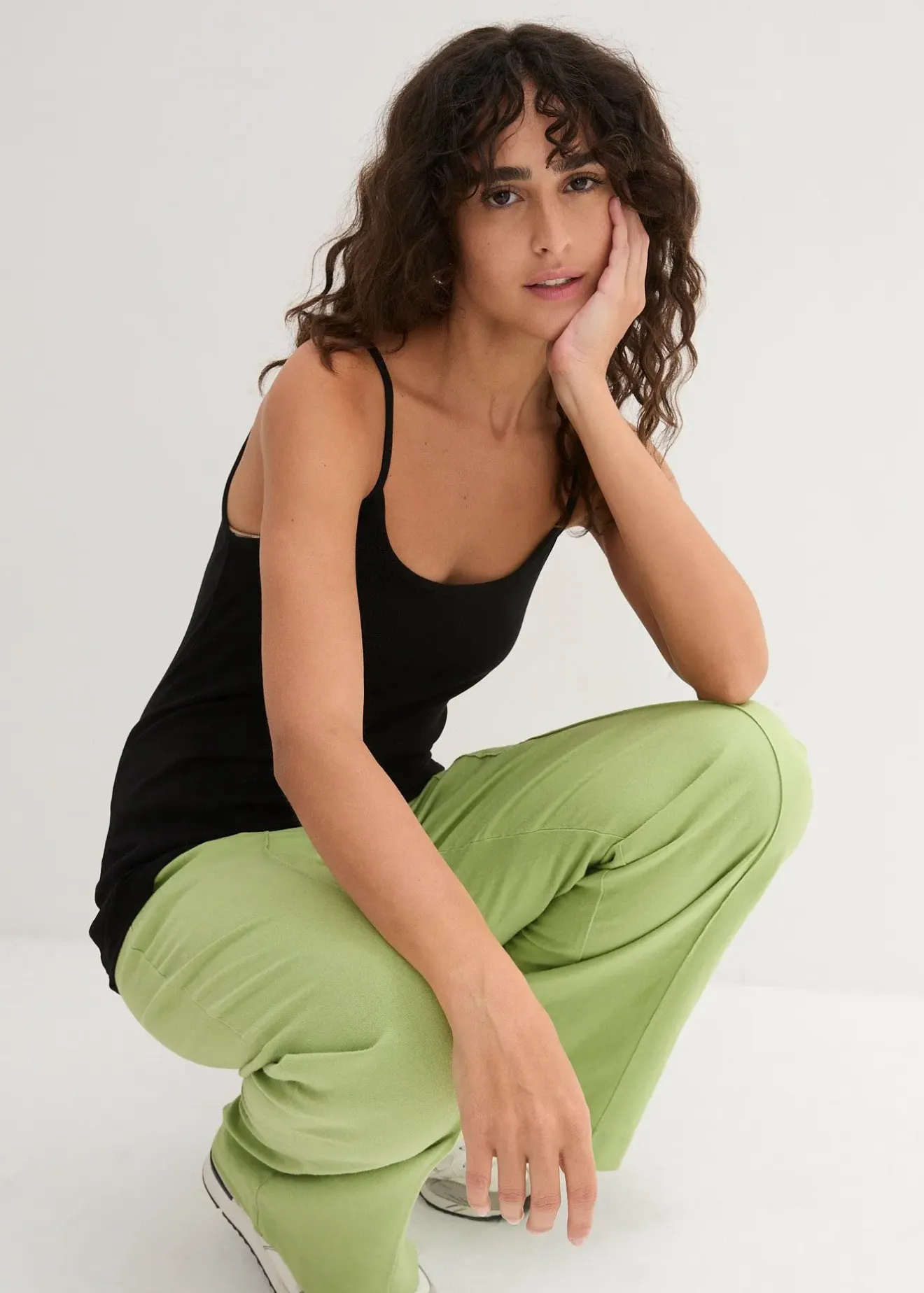 bonprix Lot de 3 tops à bretelles spaghetti 100% coton|Femme Tricots De Peau|Basiques