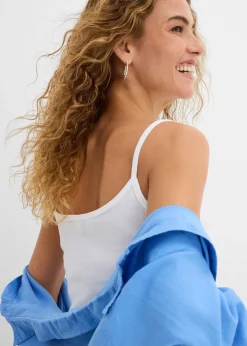 Femme bonprix Basiques|Tricots De Peau|Lot de 2 tops à fines bretelles 100% coton