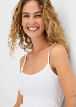 Femme bonprix Basiques|Tricots De Peau|Lot de 2 tops à fines bretelles 100% coton