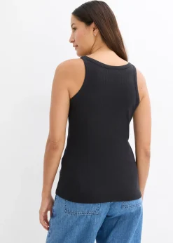 bonprix Lot de 2 tops côtelés 100% coton|Femme Tricots De Peau|Basiques