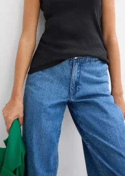 bonprix Lot de 2 tops côtelés 100% coton|Femme Tricots De Peau|Basiques