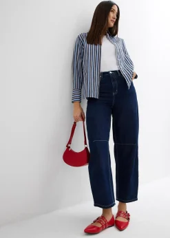 Femme bonprix Tricots De Peau|Basiques|Lot de 2 tops côtelés 100% coton