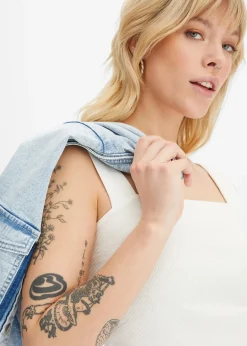 Femme bonprix Tricots De Peau|Basiques|Lot de 2 tops en coton côtelé