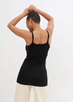 Femme bonprix Tricots De Peau|Basiques|Lot de 2 tops longs coton bretelles spaghetti