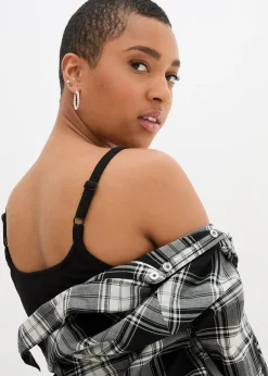 Femme bonprix Tricots De Peau|Basiques|Lot de 2 tops longs coton bretelles spaghetti