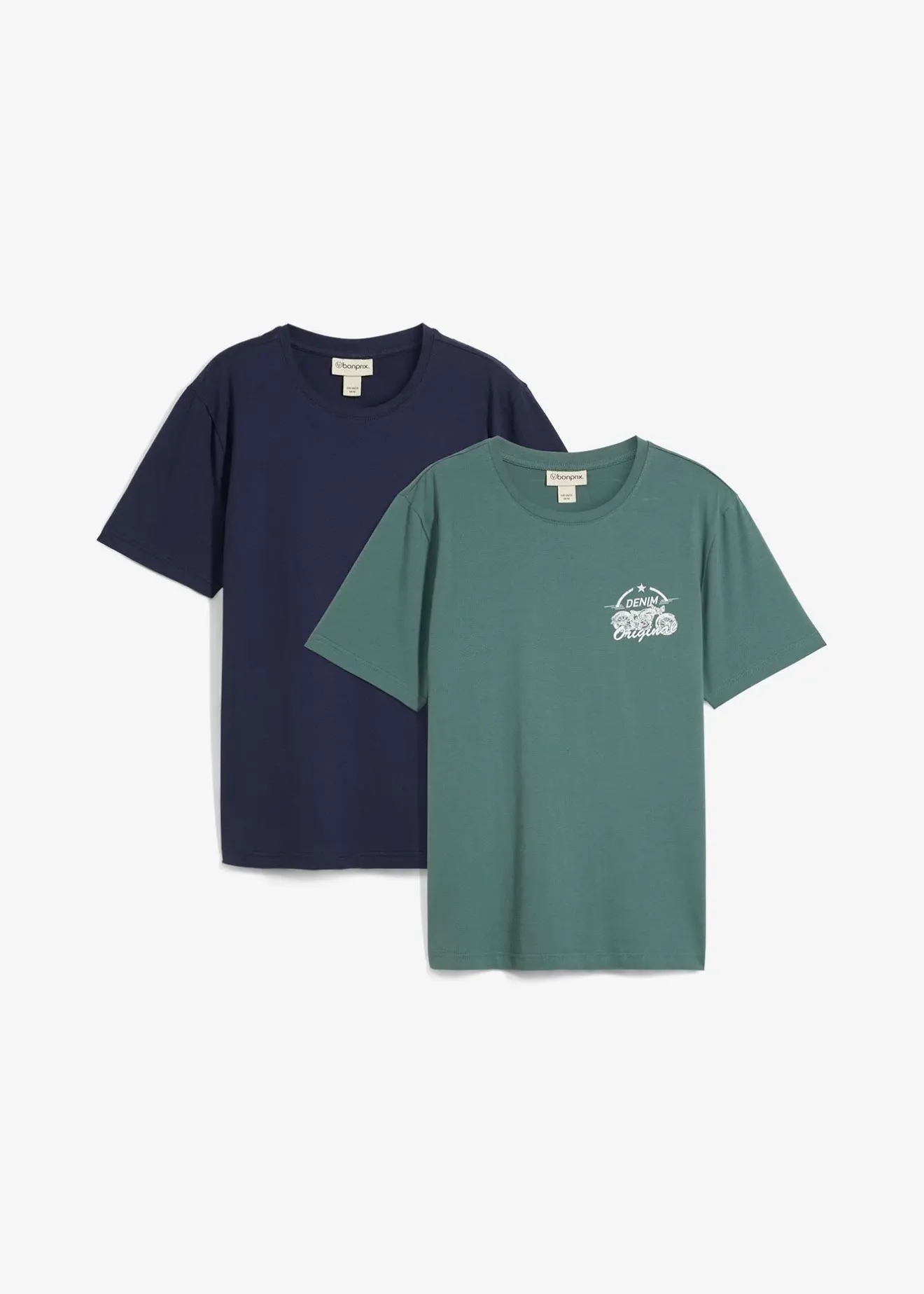 bonprix Lot de 2 T-shirts 100% coton|Homme T-Shirts & Polos