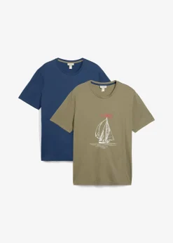 bonprix Lot de 2 T-shirts 100% coton|Homme T-Shirts & Polos