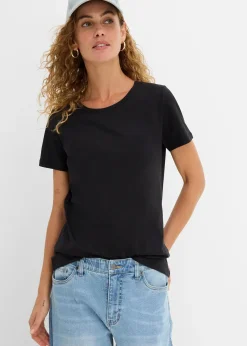 bonprix Lot de 2 T-shirts 100% coton|Femme Basiques|T-Shirts & Tops
