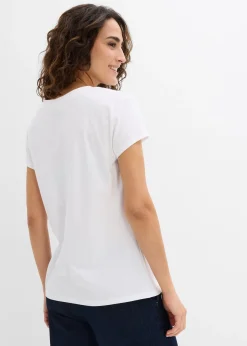 bonprix Lot de 2 T-shirts 100% coton|Femme Basiques|T-Shirts & Tops