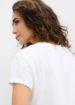 bonprix Lot de 2 T-shirts 100% coton|Femme Basiques|T-Shirts & Tops