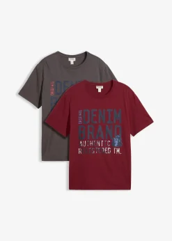 bonprix Lot de 2 T-shirts 100% coton|Homme T-Shirts & Polos