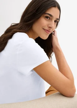 Femme bonprix Basiques|T-Shirts & Tops|Lot de 2 T-shirts 100% coton