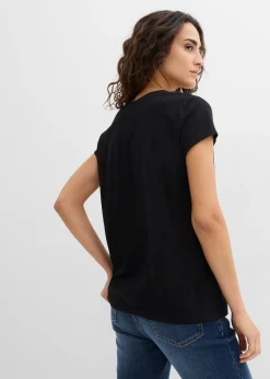 bonprix Lot de 2 T-shirts 100% coton|Femme Basiques|T-Shirts & Tops