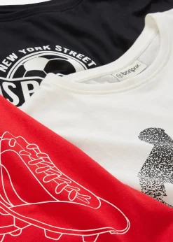 bonprix Lot de 3 T-shirts 100% coton|Enfant Vêtements Enfant|Garçons 9-16 Ans·Lots De 2 Articles Et Plus