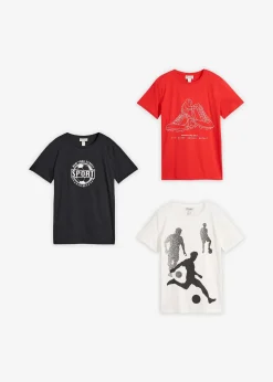 bonprix Lot de 3 T-shirts 100% coton|Enfant Vêtements Enfant|Garçons 9-16 Ans·Lots De 2 Articles Et Plus