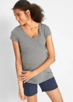 bonprix Lot de 2 T-shirts basiques de grossesse|Femme Femme Enceinte