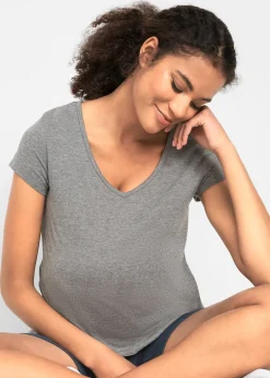 bonprix Lot de 2 T-shirts basiques de grossesse|Femme Femme Enceinte