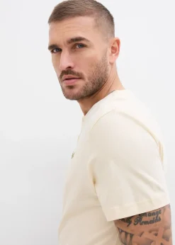 bonprix Lot de 3 T-shirts col tunisien 100% coton|Homme T-Shirts & Polos