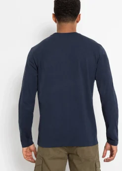 Homme bonprix T-Shirts & Polos|Lot de 2 T-shirts col tunisien manches longues, 100% coton