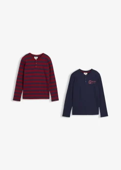 bonprix Lot de 3 T-shirts col tunisien 100% coton|Enfant Vêtements Enfant|Garçons 9-16 Ans·Lots De 2 Articles Et Plus