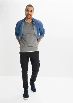 Homme bonprix T-Shirts & Polos|Lot de 2 t-shirts col tunisien 100 % coton