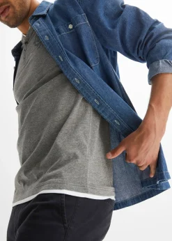 Homme bonprix T-Shirts & Polos|Lot de 2 t-shirts col tunisien 100 % coton