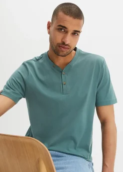 Homme bonprix T-Shirts & Polos|Lot de 2 T-shirts col tunisien 100 % coton