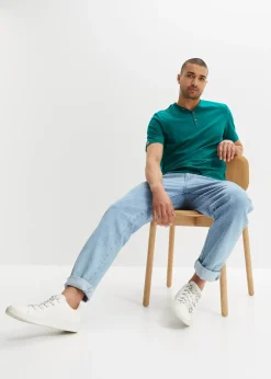 bonprix Lot de 2 T-shirts col tunisien 100 % coton|Homme T-Shirts & Polos