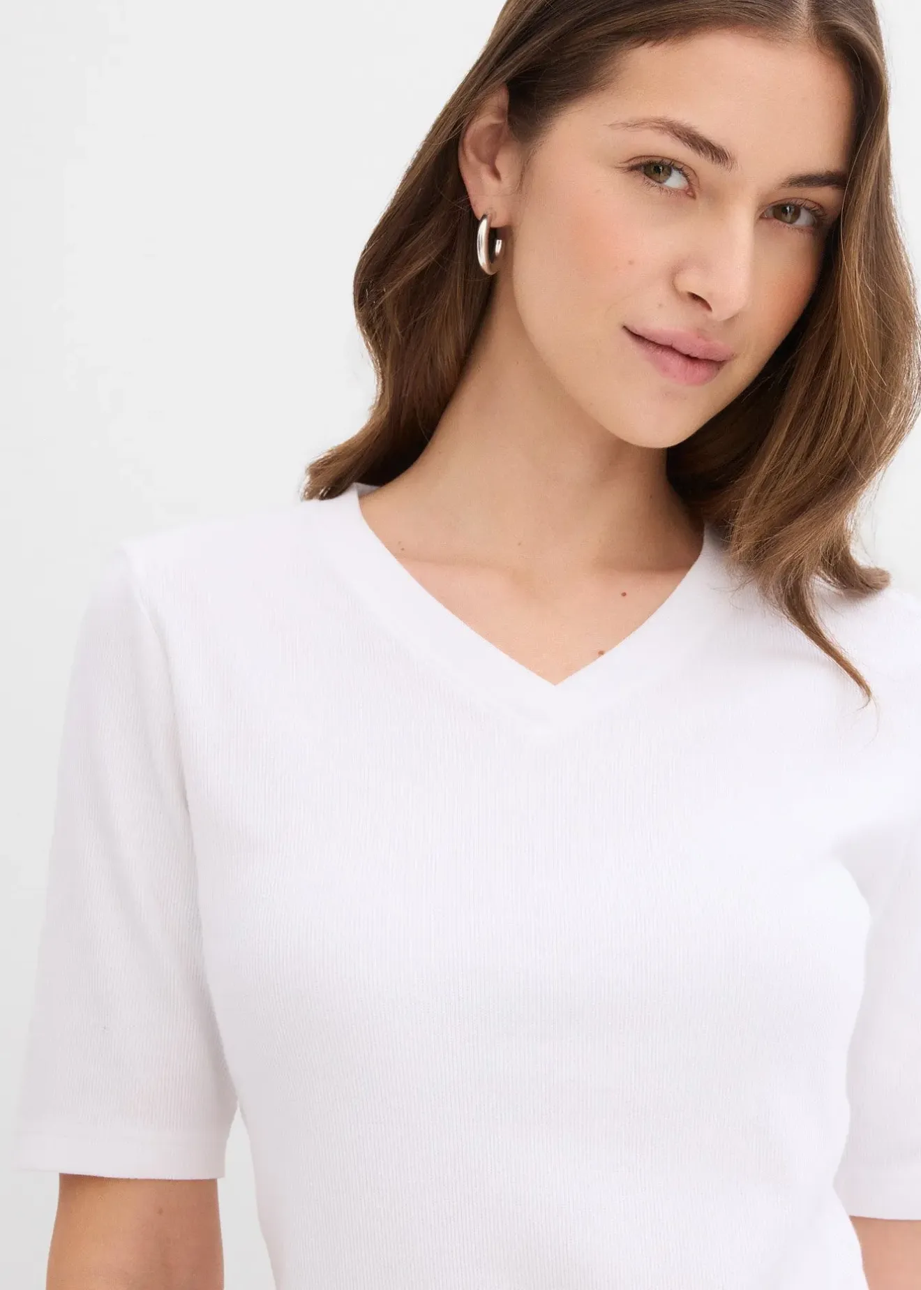 bonprix Lot de 2 T-shirts côtelés|Femme Basiques|T-Shirts & Tops